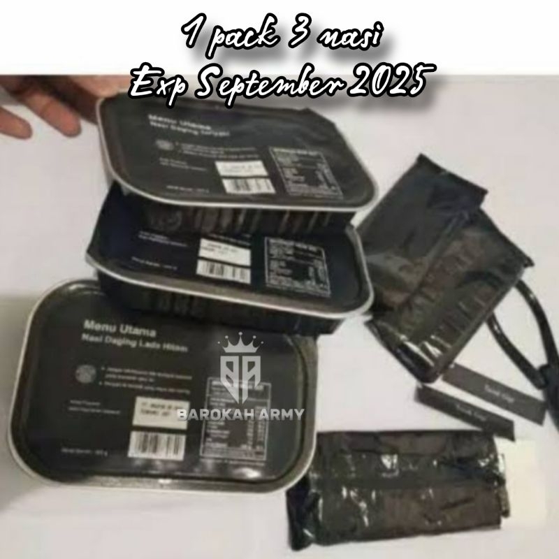 Jual RANSUM TNI 1 PACK 3 NASI MAKANAN SIAP SAJI EXP 2025 | Shopee Indonesia