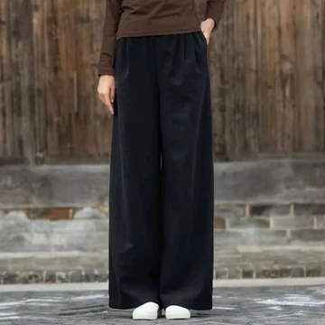CelanaKulot Katun Linen Celana Panjang Wanita Kulot Katun Linen Casual