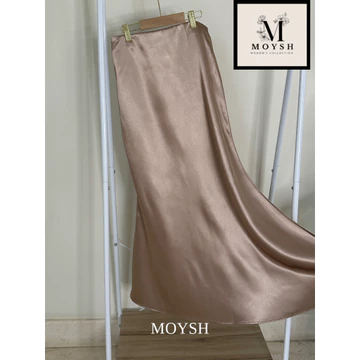 MOYSH Rok Slip Satin Mermaid Silk Skirt Baju Perempuan Lembut Maxi Soft High Quality Modis