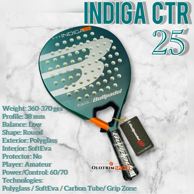 Jual BULLPADEL INDIGA CTR 25 Racket Bull Padel Raket Original | Shopee ...