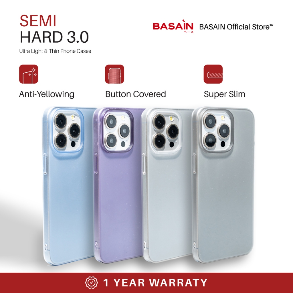 Jual BASAIN Casing iPhone 15/Plus/Pro/Max Semi Hard 3.0 BASAIN Original ...