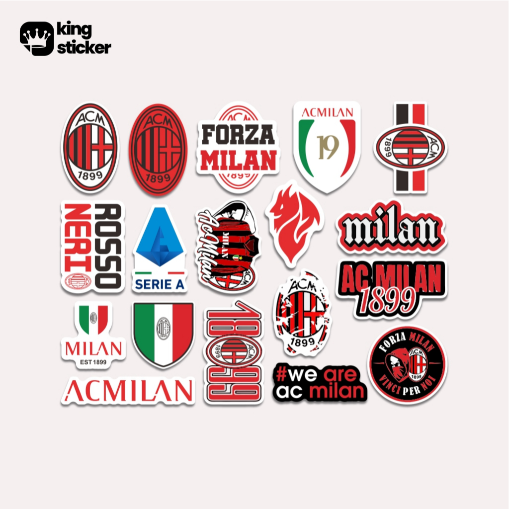 Jual STICKER PACK AC MILAN [18pcs] LAMINASI GLOSY DIE CUTT | Shopee ...