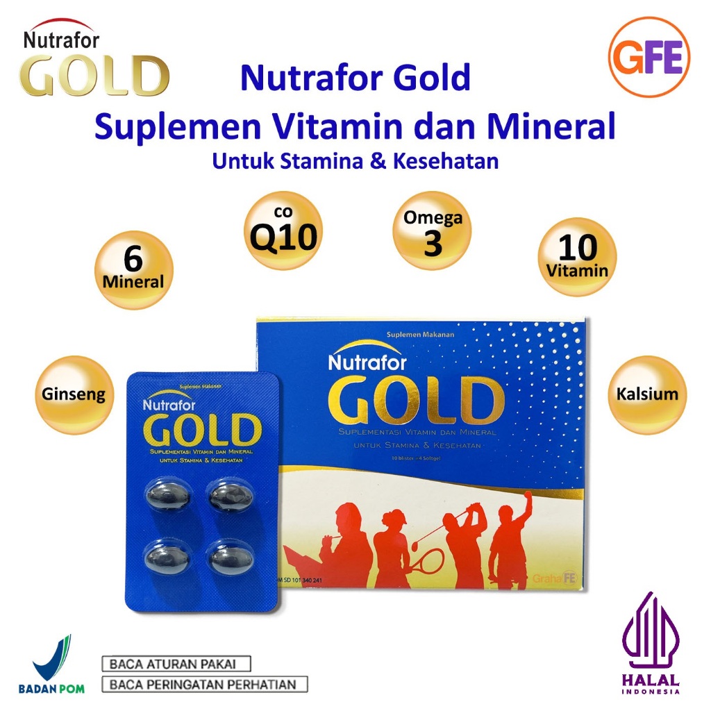 Jual Nutrafor GOLD Suplemen Kesehatan Stamina Multi Vitamin Mineral ...