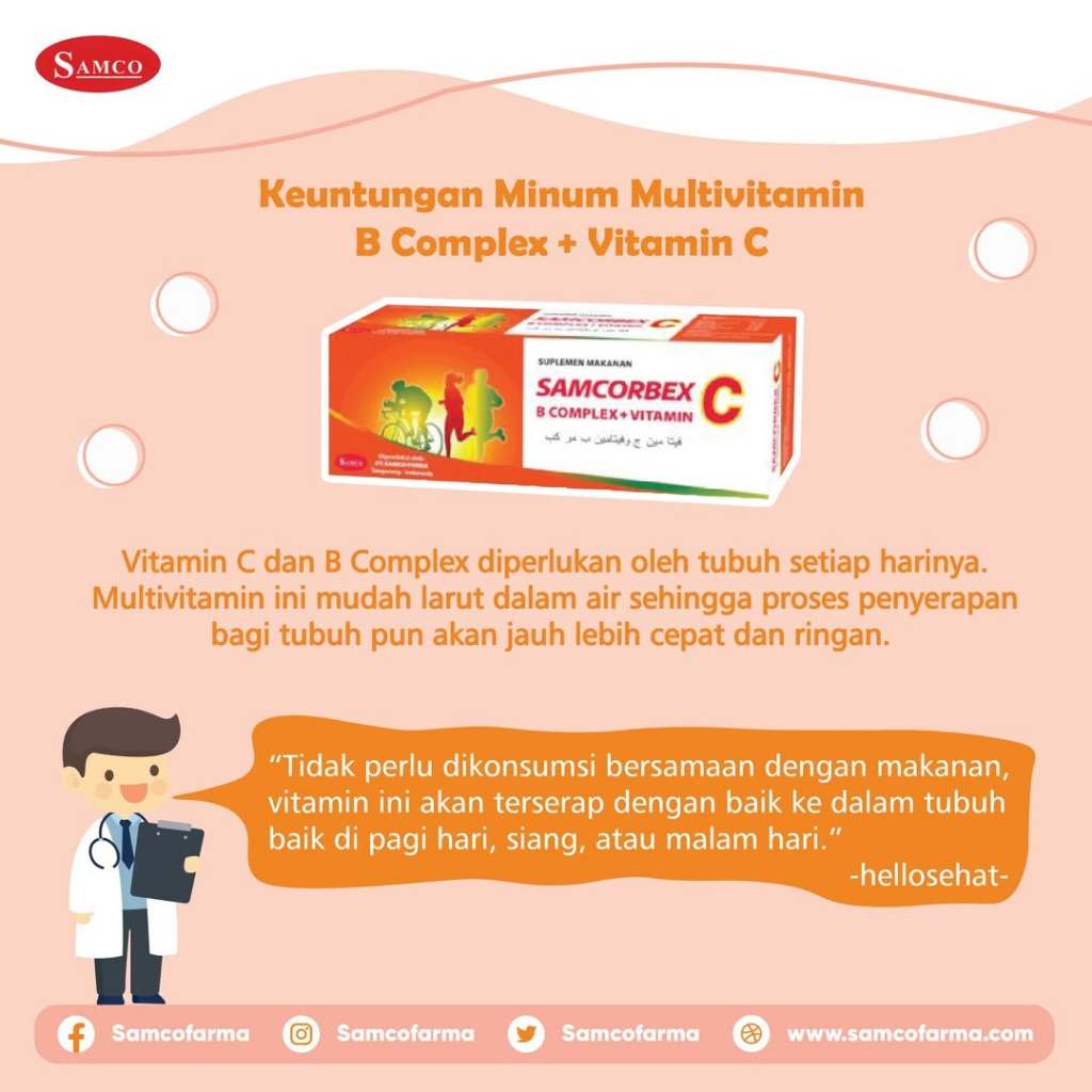 Jual Samcorbex BOX 10 Strip (Isi 100 Tablet) - Vitamin C | B Complex ...