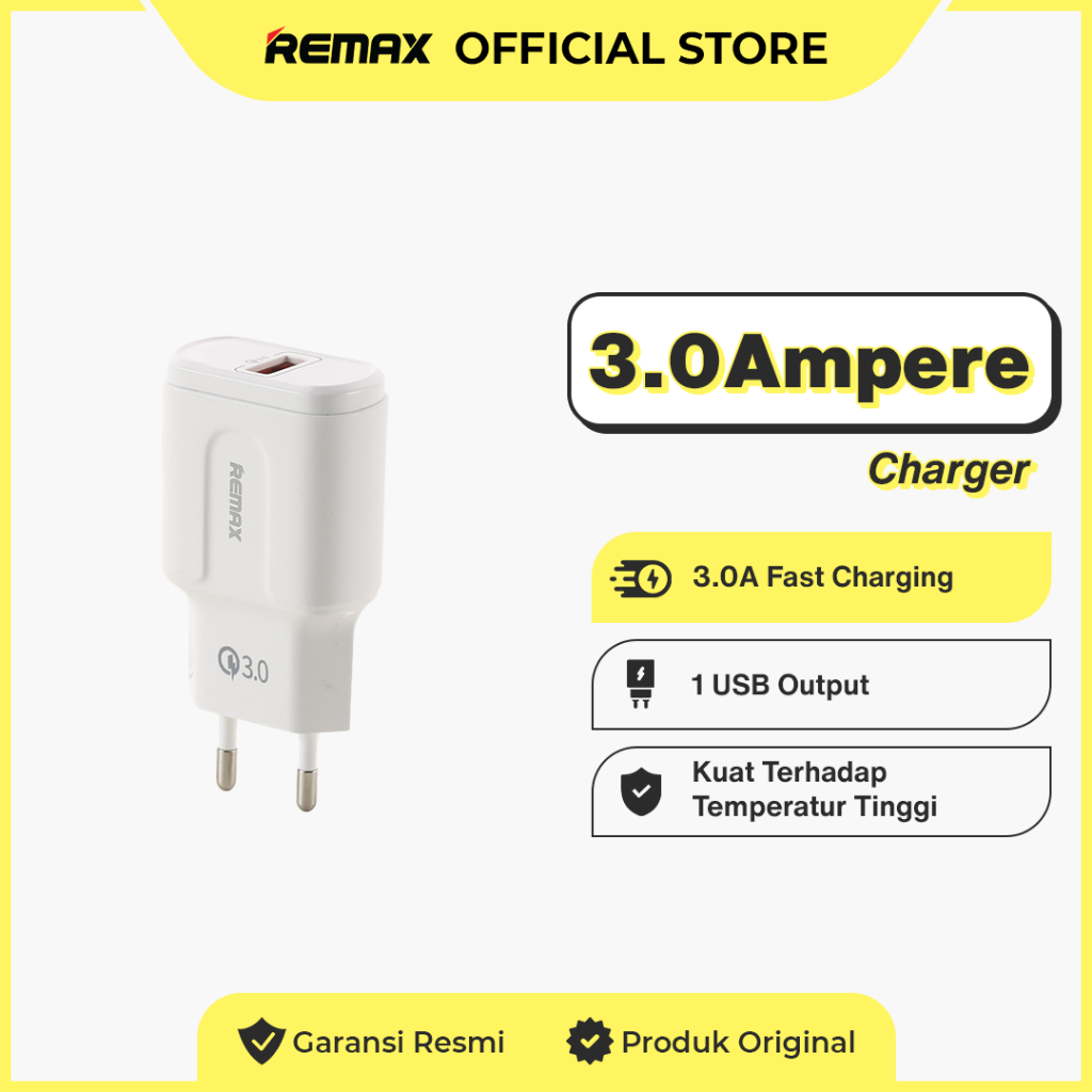 Jual Remax Kepala Charger Quick Charge 18W Charger RP-U16 EU | Shopee ...