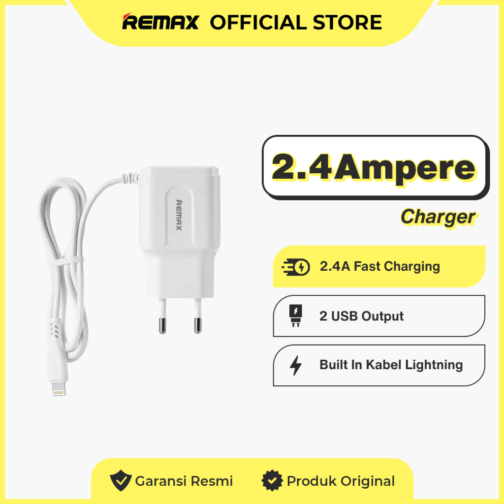 Jual Remax Kepala Charger 15W Dual USB Charger SET RP-U22 PRO for Type ...