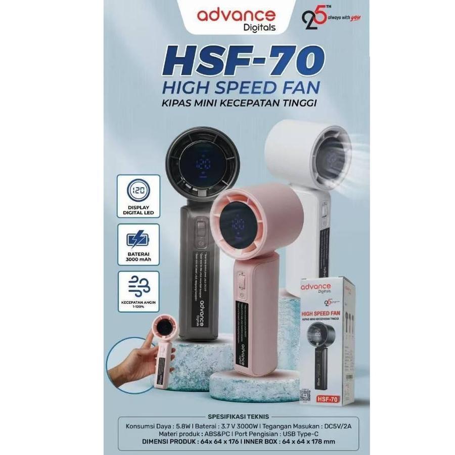 Jual Advance Kipas Angin Mini Turbo HSF-70 High-speed Fan Display LED ...