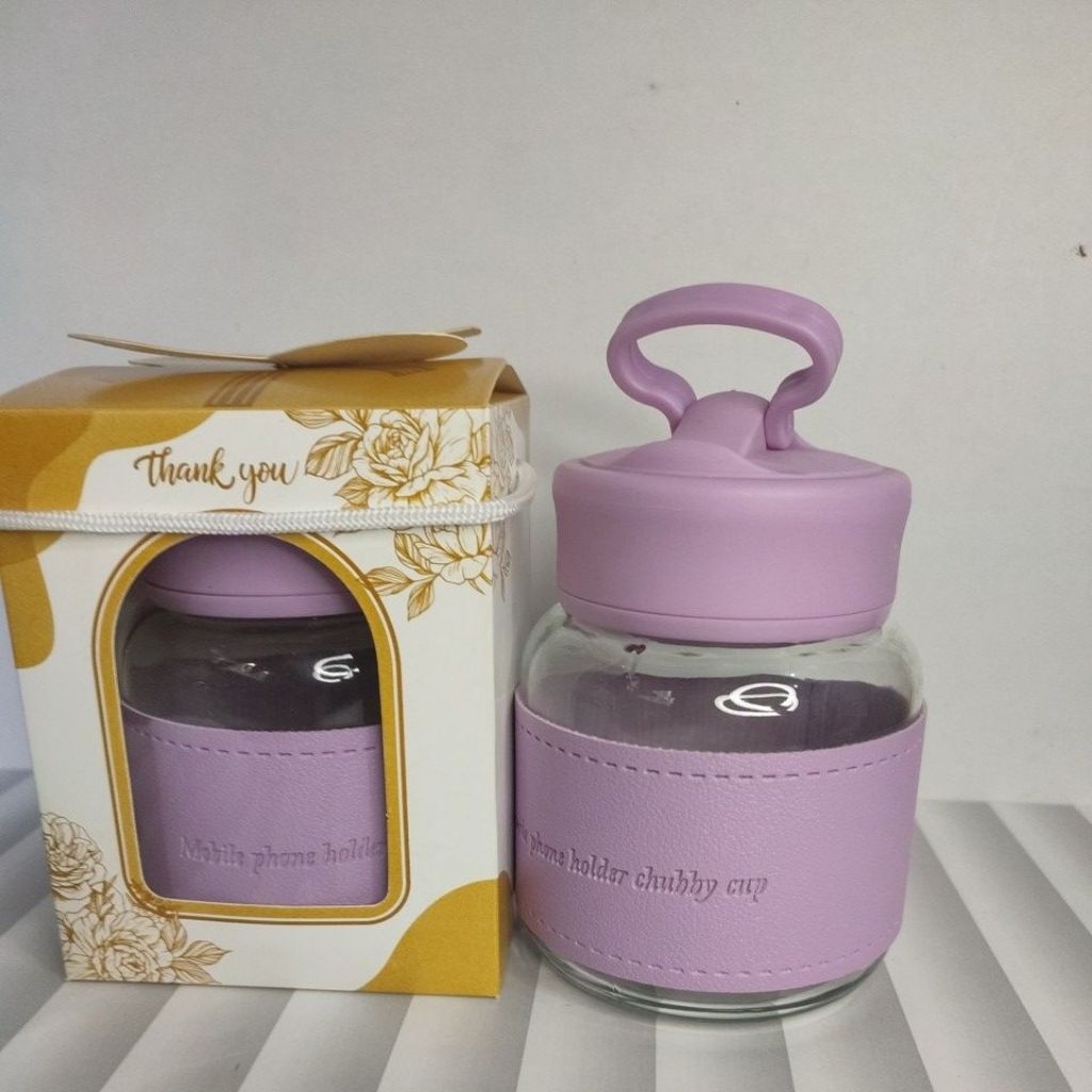 Jual BOTOL TUMBLER MOBILE PHONE HOLDER CHUBBY CUP 300ML KEMAS BOX IVORY ...