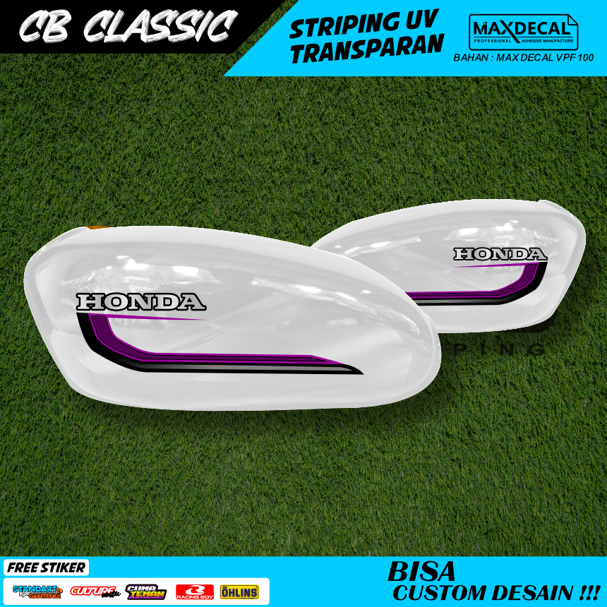 Jual STIKER MOTOR CB CLASSIC FACELIFT STRIPING TRANSPARAN DESAIN UNIK ...
