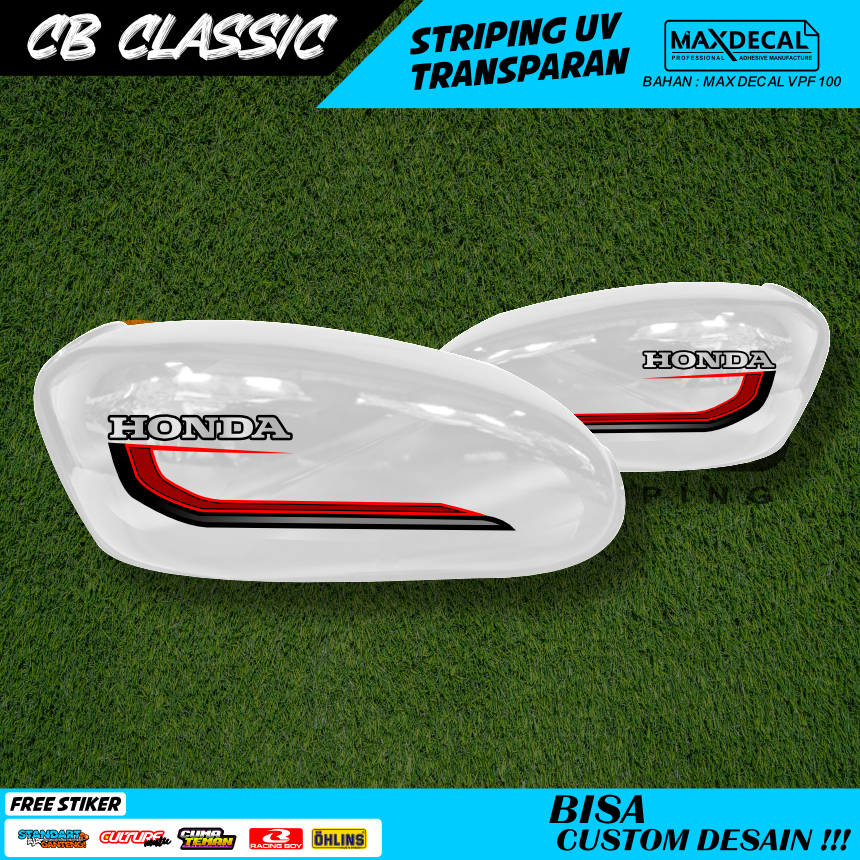 Jual STIKER MOTOR CB CLASSIC FACELIFT STRIPING TRANSPARAN DESAIN UNIK ...