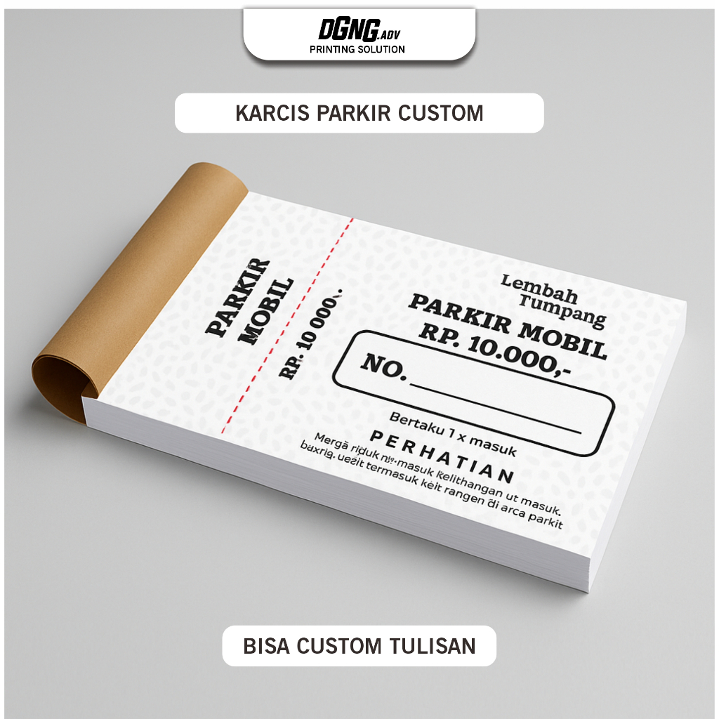 Jual KARCIS PARKIR MOBIL, MOTOR, TRUK, BUS, CUTOM TULISAN | Shopee ...
