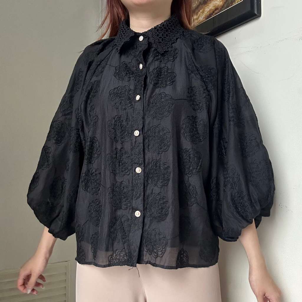 Liliana Top Organdi Bordir Korean Style By Biel foto 5