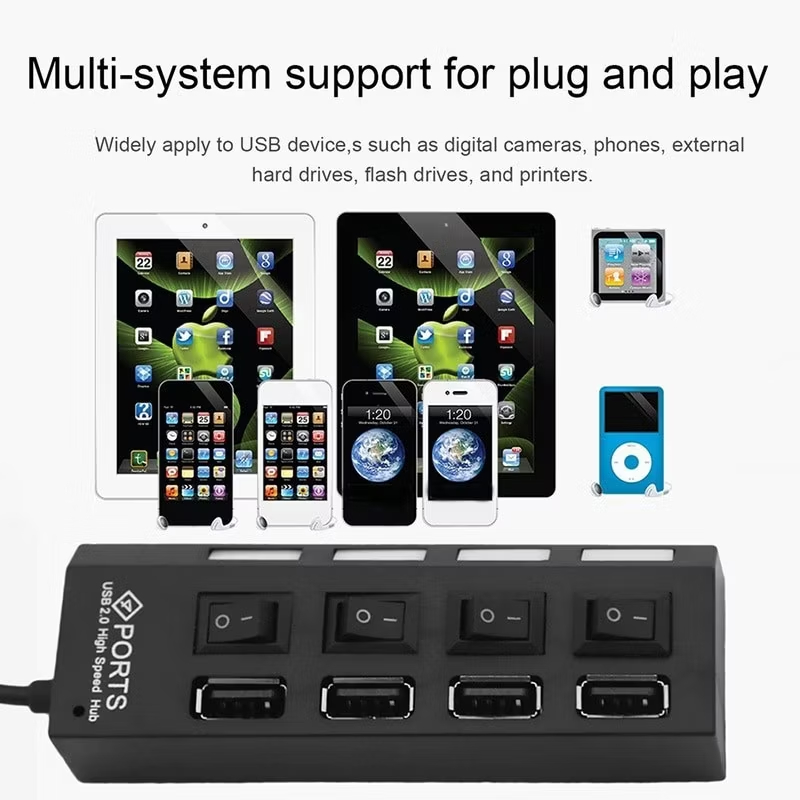 Jual USB Hub 4 Port / Colokan USB 4 Port / Saklar USB 4 Titik LED Lampu ...