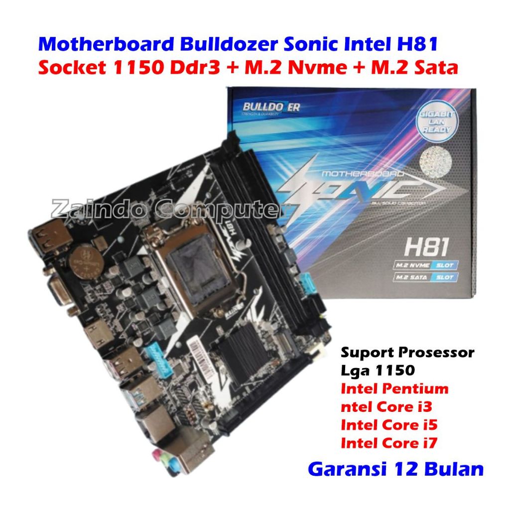 Jual MATHERBOARD BULLDOZER SONIC H81 DDR3 SOCKET 1150 SLOT NVME ...