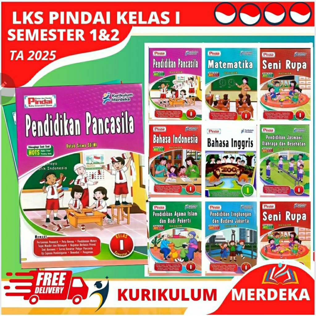 Jual LKS Pindai SD Kelas 1 Semester 1- 2 Kurikulum Merdeka CV. Arya ...