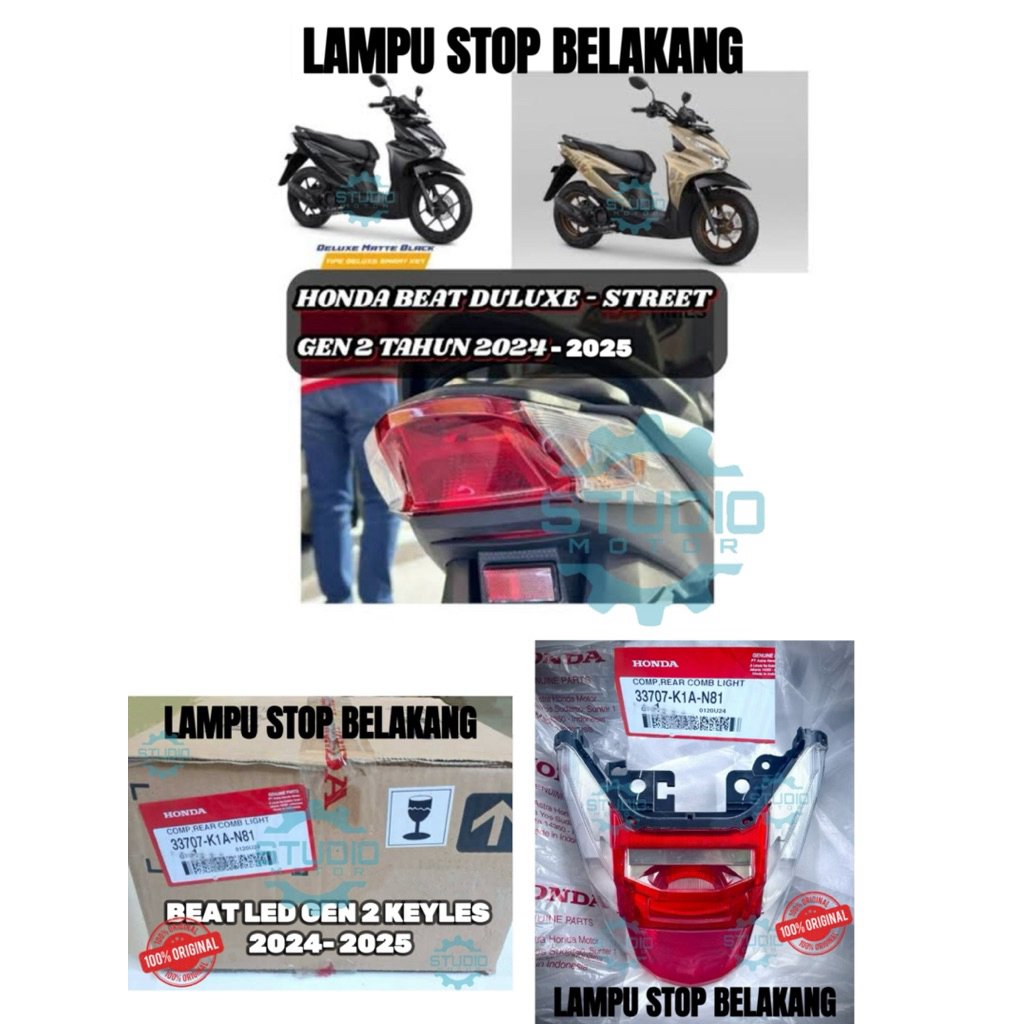 Jual LAMPU STOP REM BELAKANG STOPLAMP STREET BEAT LED NEW DELUXE GEN 2 ...