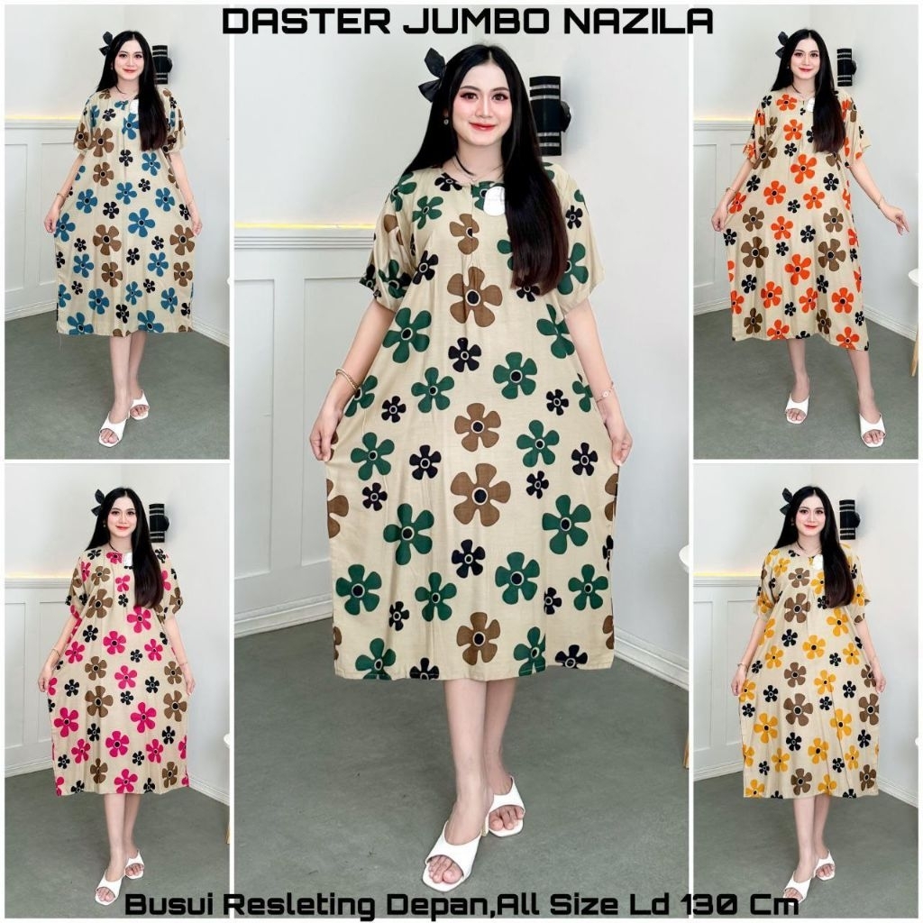 Jual ( TERBARU ) Daster Jumbo Premium Ld 125 cm bahan rayon adem busui ...