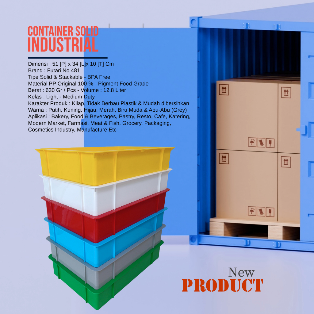 Jual Container Plastik Solid Serbaguna & Ekonomis - Futari 51 x 34 x 10 ...