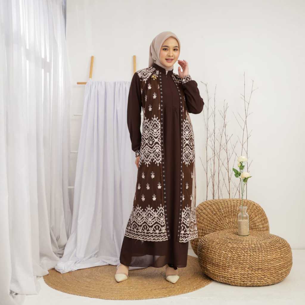 Jual Hallovin - Pakaian Wanita Amanda Dress Brukat Kondangan Bahan ...