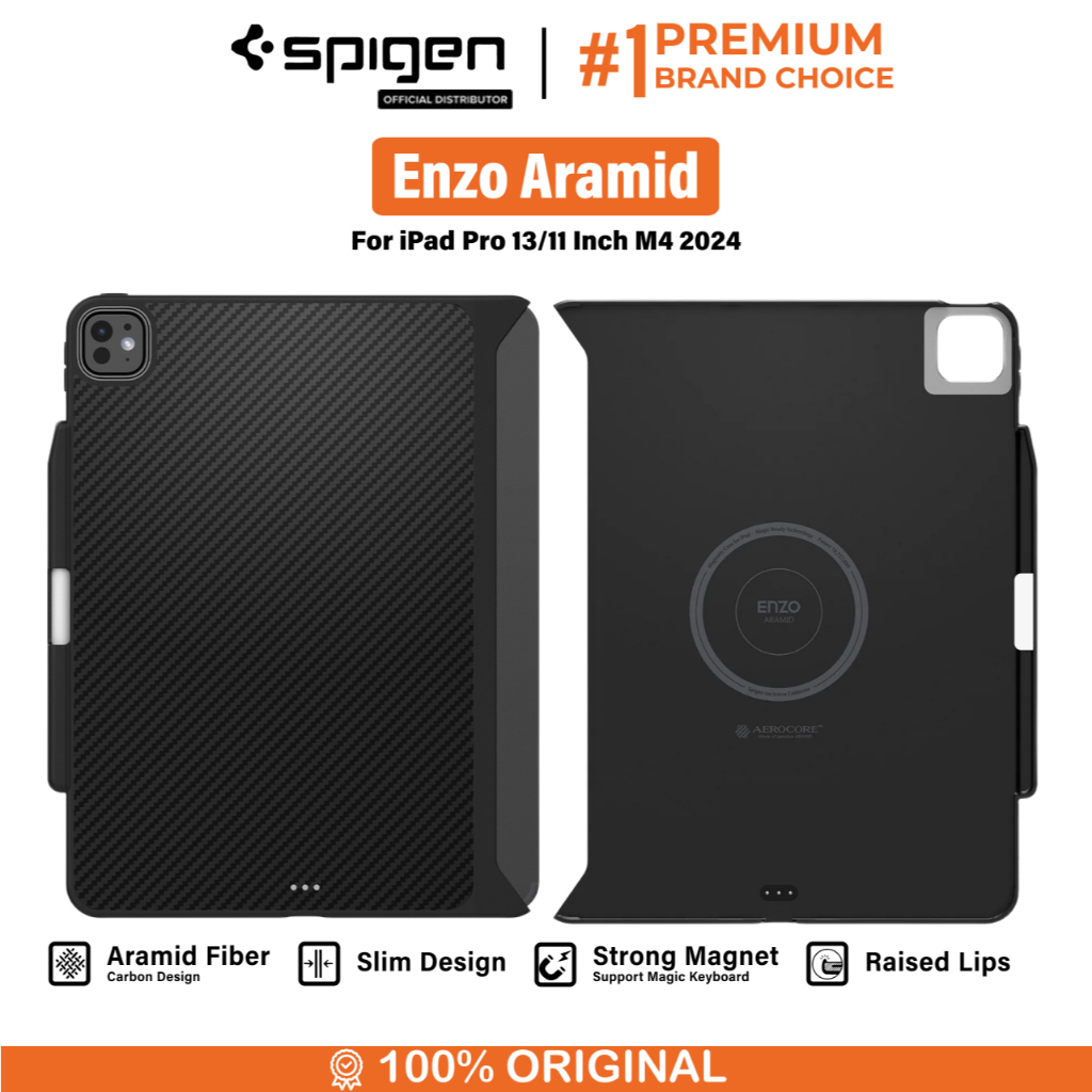Spigen Enzo Aramid IPad Air 13  2024/2025  Hoes Aramide Back Cover Zwart 2