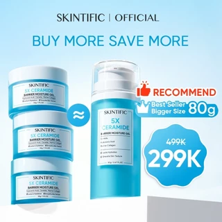 SKINTIFIC - 5X Ceramide Barrier Moisturizer Gel 80g | Cream pencerah Wajah Calming Whitening Brightening Dark Spot Pelembab Wajah Pemutih Wajah Facial Moisturizer Day Cream Night Cream Skincare BPOM Niacinamide with Centella