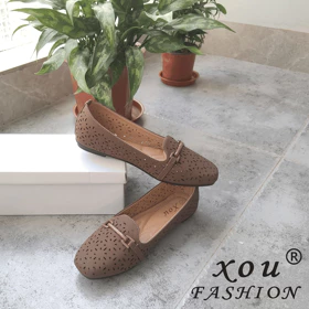 XOU Fashion Flatshoes Wanita Bagian Bawah Nyaman Bernapas Lembut Dan Tidak Licin Flatshoes A 03