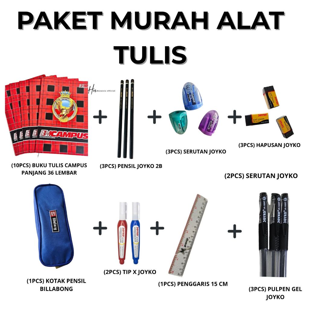 Jual PAKET ALAT TULIS SEKOLAH 8 IN 1 STATIONERY 1 SET ORIGINAL BUKU 