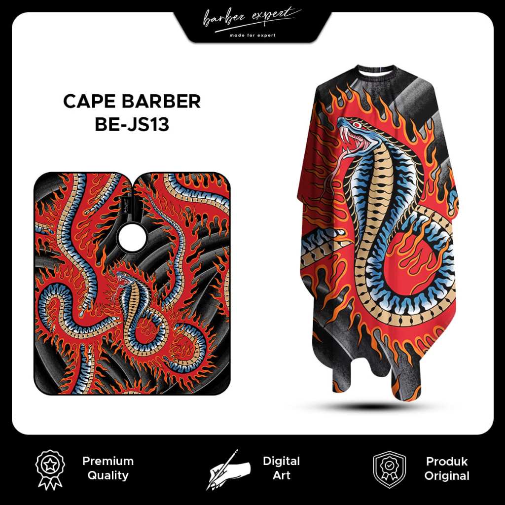 Jual Cape Barber Expert Premium Motif Japan Snake Limited Edition Kain ...