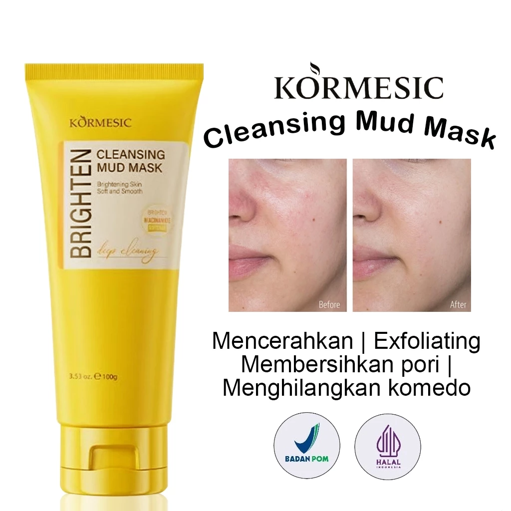 Kormesic Brightening Cleansing Mud Mask 100g Masker Kormesic Bpom Mencerahkan Wajah Kusam | AutoStock