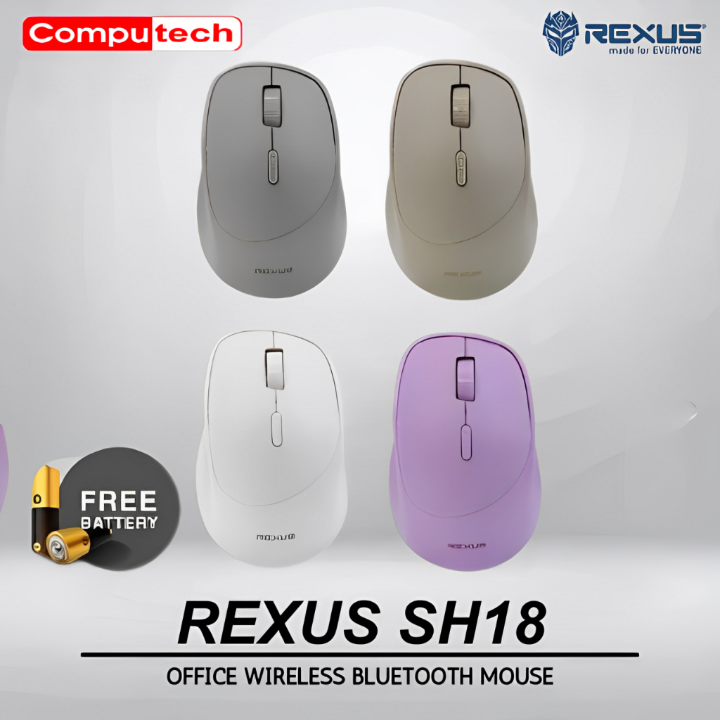 Jual Rexus Office Wireless Bluetooth Mouse SH18 Silent Klick Dual Mode ...