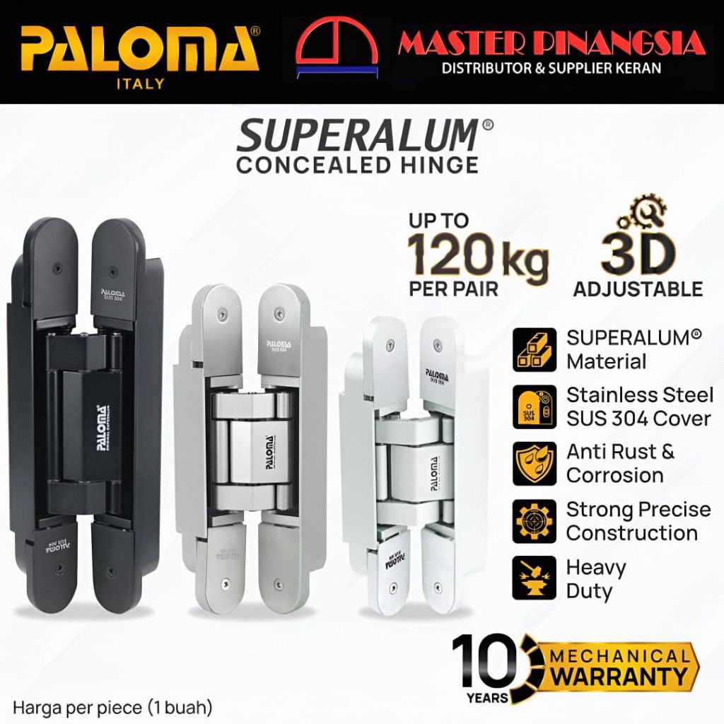Jual Invisible Hinge PALOMA Engsel Pintu Tanam Concealed 3D Adjustable ...