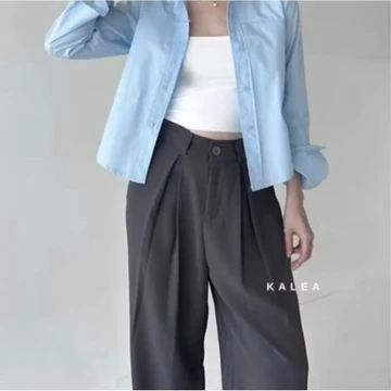 Viona Highwaist Pants Celana Kulot Highwaist Loose Pants Wanita Panjang Trouser Anti Kusut