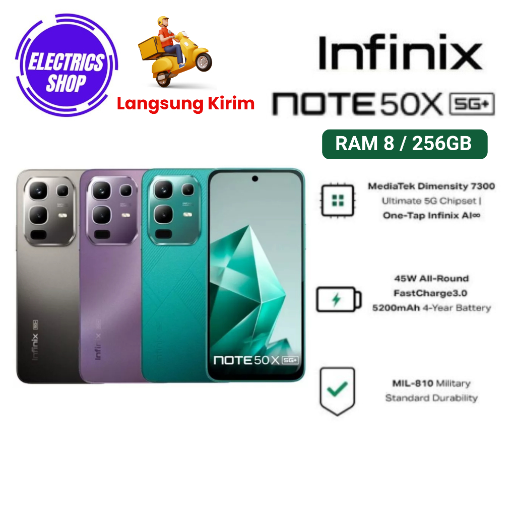 Infinix Note 50X 5G+ 8/256 GB Garansi Resmi INFINIX