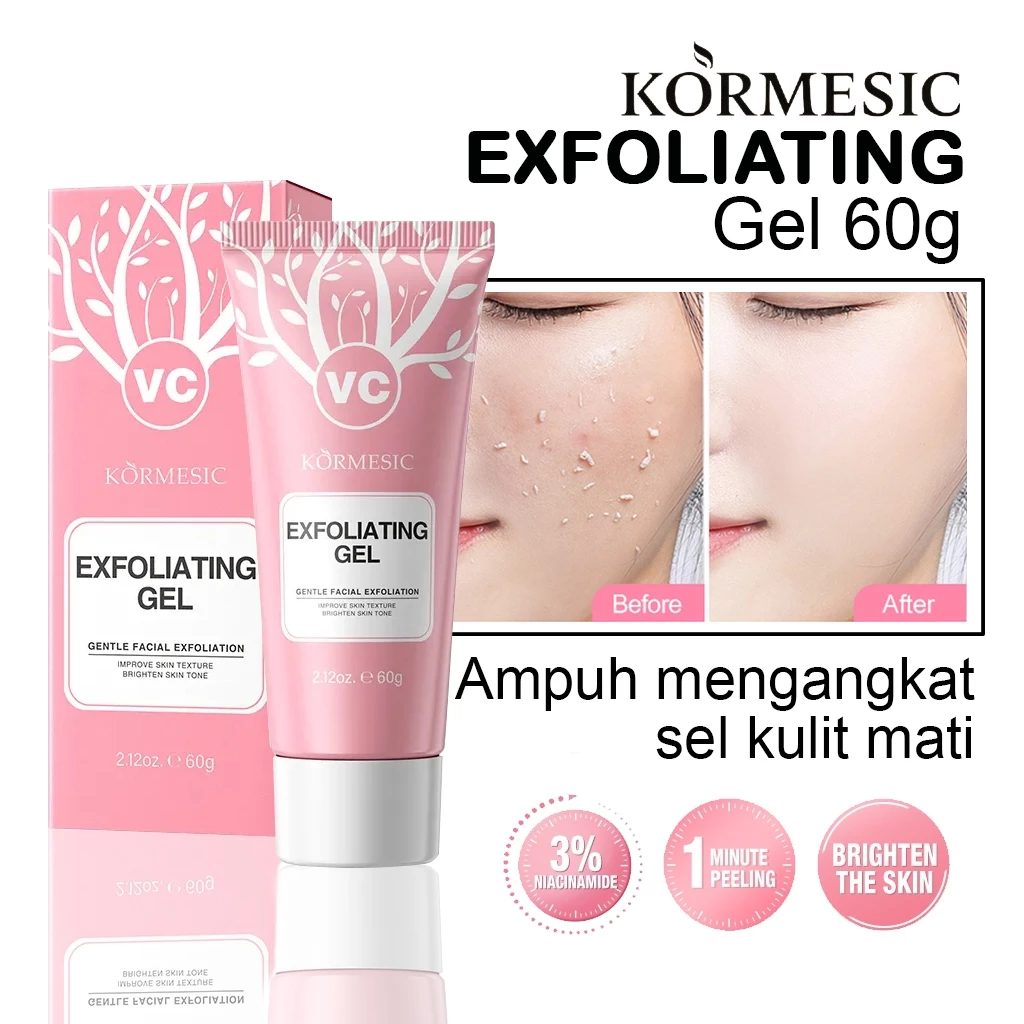 BPOM Kormesic Genntle Exfoliating Gel Wajah Lembut 60gr Gel Eksfoliasi Pengangkat Sel Kulit Mati | AutoStock