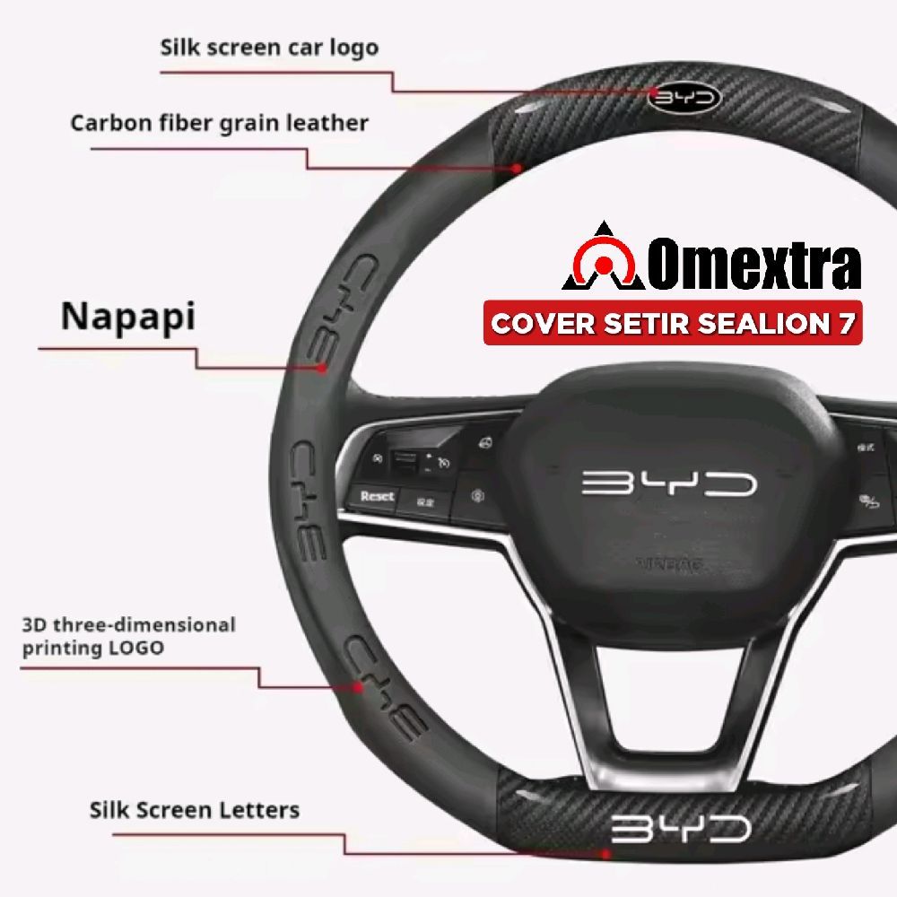 Jual Sarung Setir BYD Sealion 7 Steering Wheel Cover Slim Design 3D ...