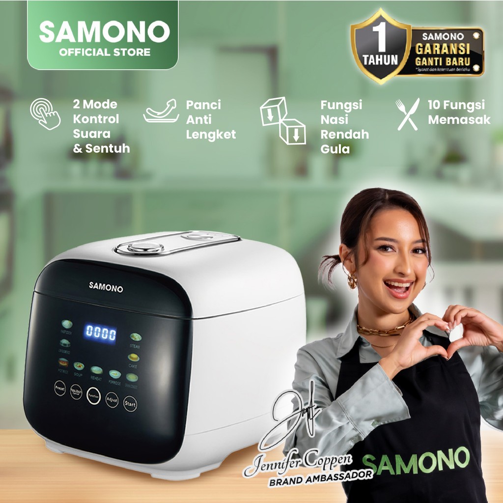 Jual SAMONO SW-RCED10 Rice Cooker 1L Digital Low Sugar 500W Touch ...