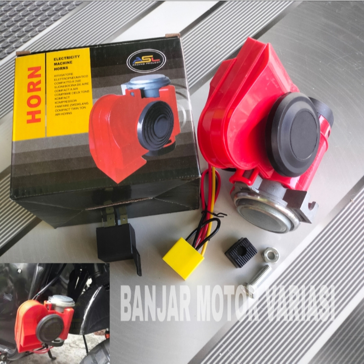 Jual klakson kapal Dual Tone Stereo Terompet Angin 12V Pakai Riley ...