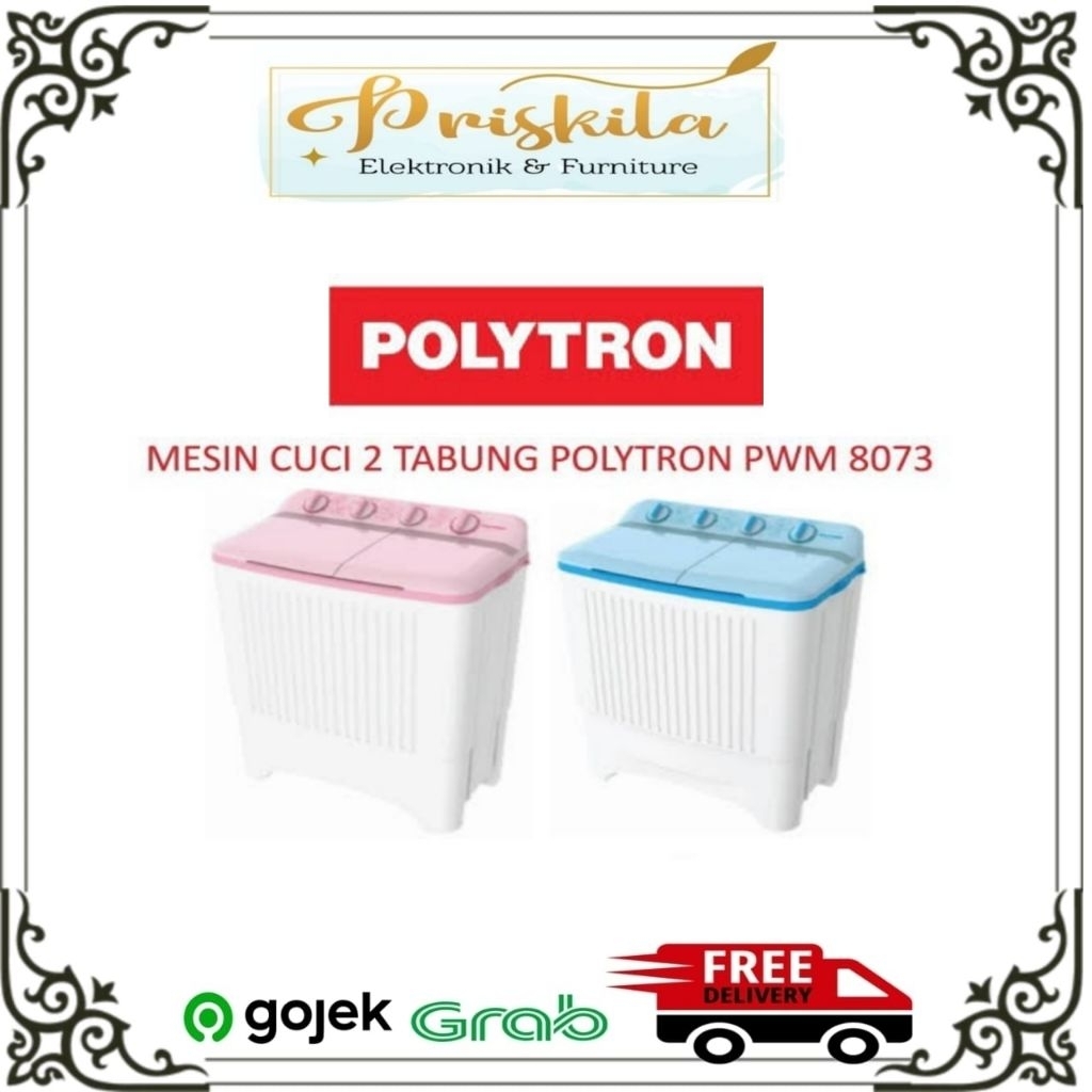 Jual Mesin Cuci 2 Tabung Polytron 8 Kg / Toko Priskila Elektronik