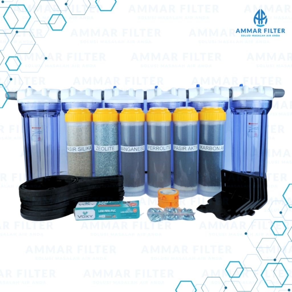Jual Paket Housing Filter Air Kotor dan Mengandung Besi 6 tahap Nanotec ...