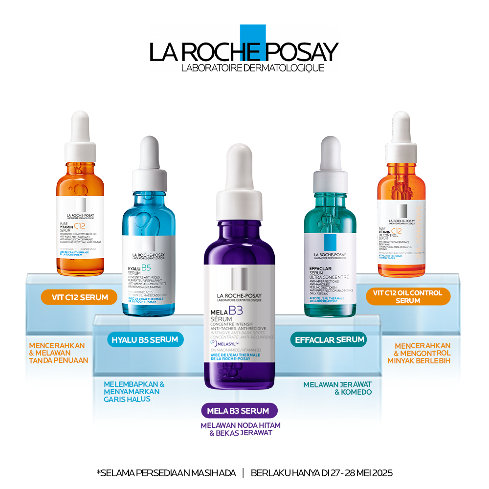 LA ROCHE POSAY - ANTI AGING - BRIGHTENING SERUM. Mela B3 Niacinamide Serum / Effaclar Salicylic Acid Serum / Vitamin C Oil Control Serum / Hyalu B5 Hyaluronic Acid Serum / Pure Vitamin C 12 Serum for Dery Sensitive Skin