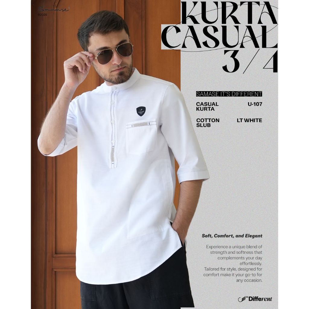 Jual SAMASE Kurta Casual U107 Lengan 3/4 Koko Kurta Pakaian Muslim ...