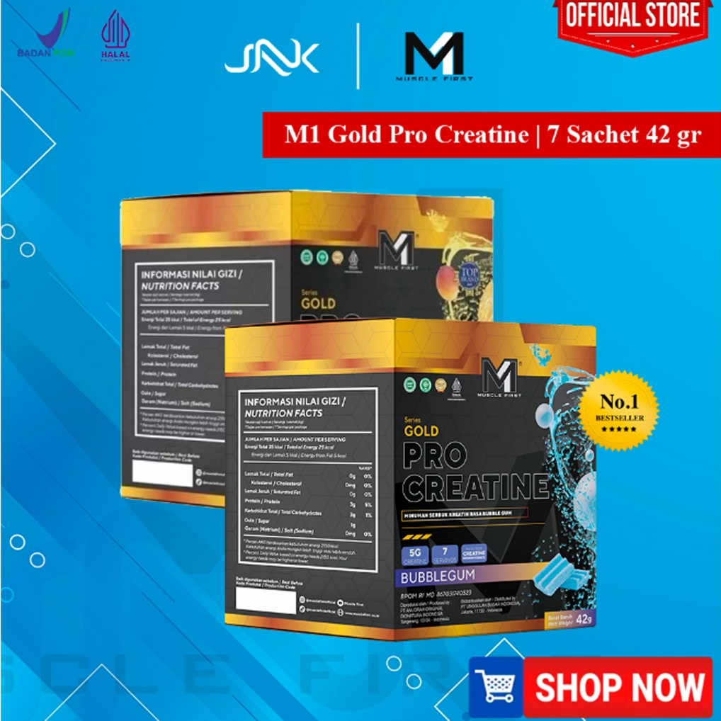Jual M1 Muscle first Pro Creatine Monohydrate 1 box isi 7 sachet 7 ...