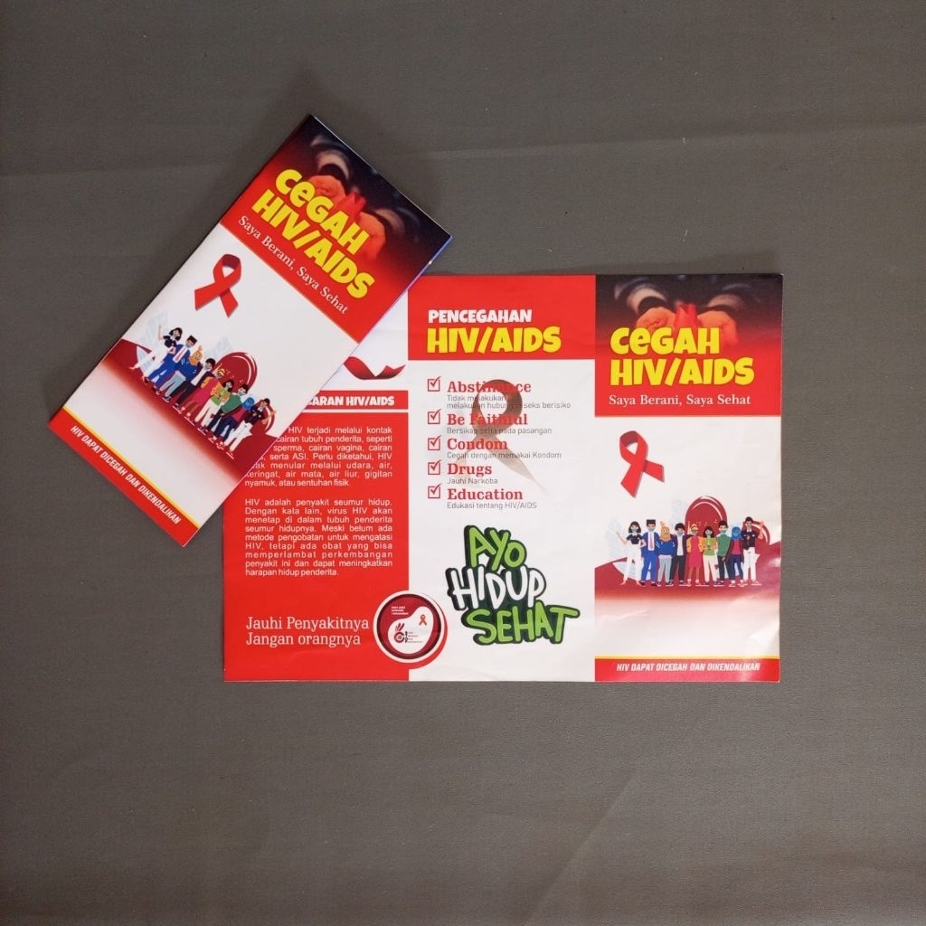 Jual Leaflet / Brosur Kesehatan Cegah HIV AIDS/ Leaflet Kesehatan ...