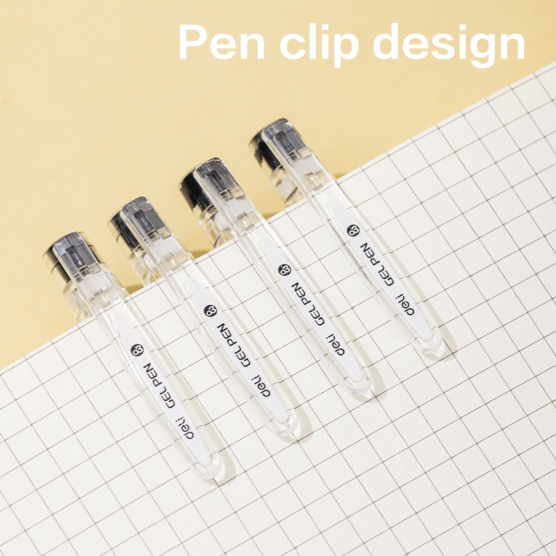 Deli Gel Pen / Pulpen Gel 0.3 mm Tinta Hitam Isi 1 pcs Penulisan Halus Hi-tech EG40 (3)