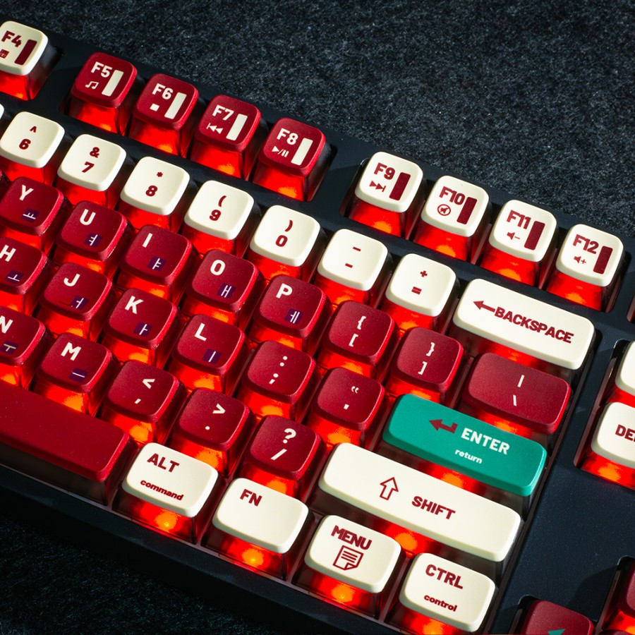 Jual Keycaps MDA Profile PBT Double Shot Transparant Side Maroon Cream ...