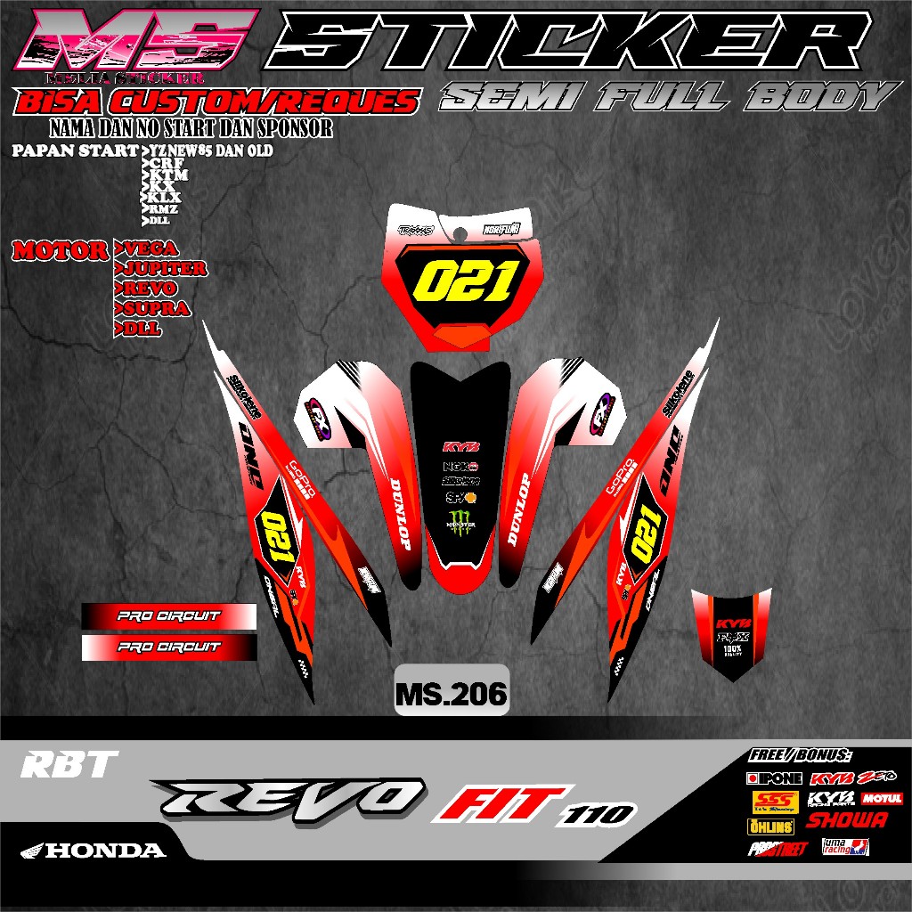 Jual Sticker STRIPING RBT MOTOR REVO FIT 110 SEMI FULL BODY MOTOR ...