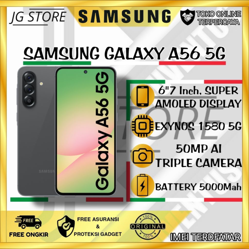 Jual SAMSUNG GALAXY A56 5G 100% ORIGINAL SEGEL RESMI GARANSI SAMSUNG