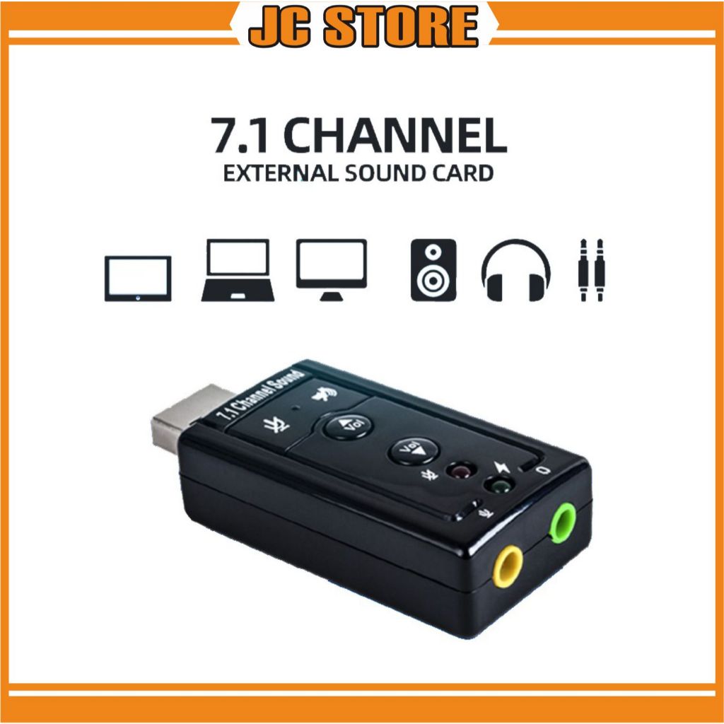 Jual USB Sound Card 7.1 High Quality Channel Audio Adapter / USB Audio ...