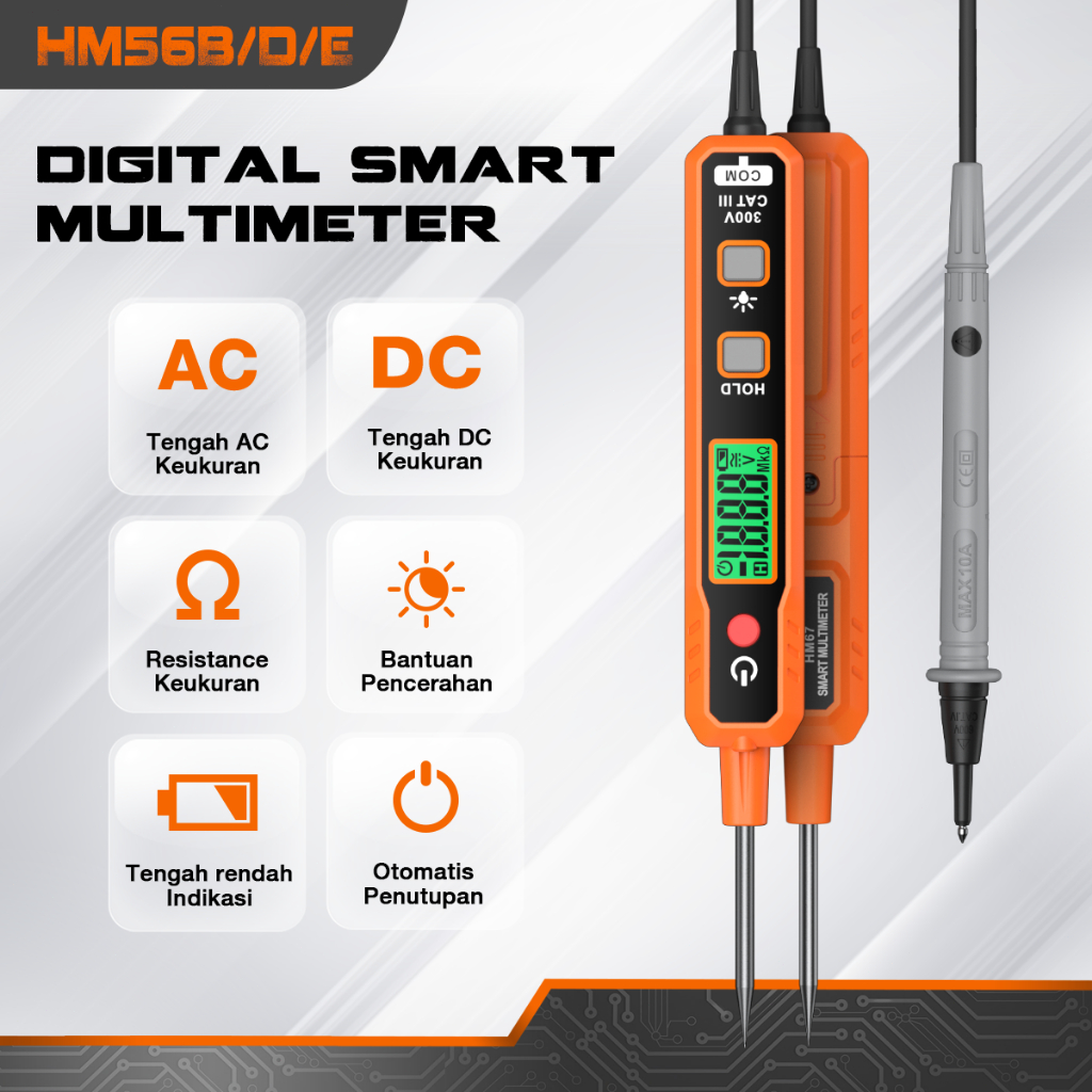 Jual HOMTOOLS HM67 Multimeter Tipe Pena 300V AC/DC Alat Diagnosis dan ...