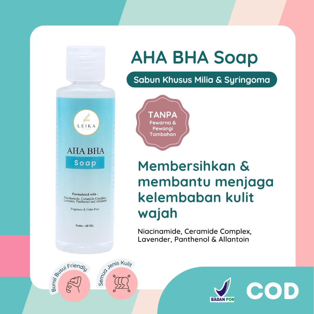 Jual Leika Skincare AHA BHA Soap Sabun Milia & Syringoma Membersihkan ...